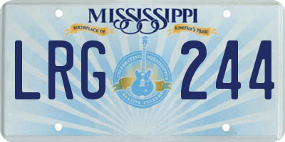 MS license plate LRG244
