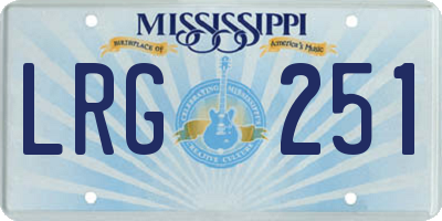 MS license plate LRG251