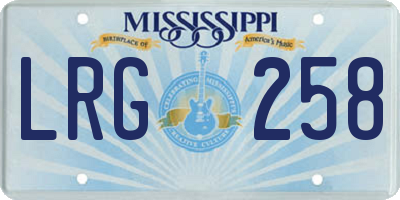 MS license plate LRG258