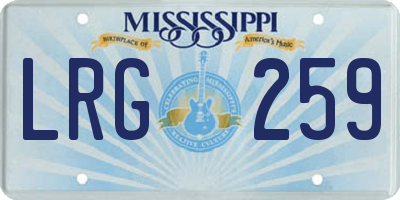MS license plate LRG259