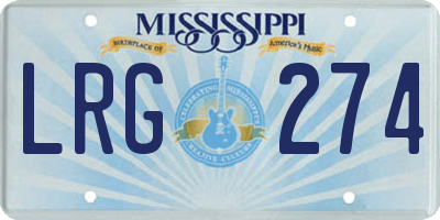 MS license plate LRG274
