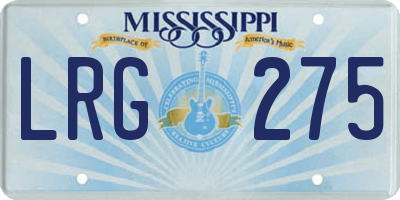 MS license plate LRG275