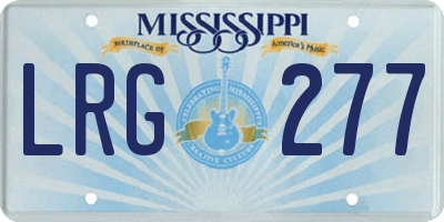 MS license plate LRG277