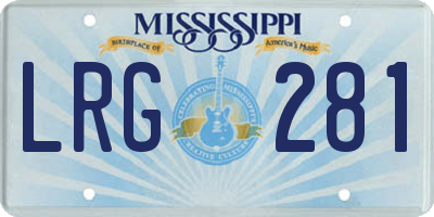 MS license plate LRG281