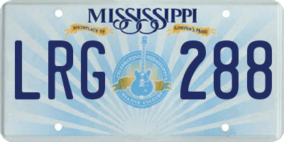 MS license plate LRG288