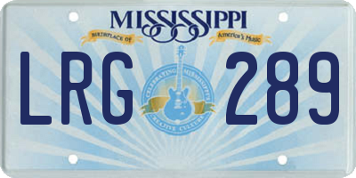 MS license plate LRG289