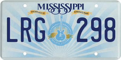 MS license plate LRG298