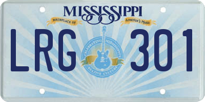 MS license plate LRG301