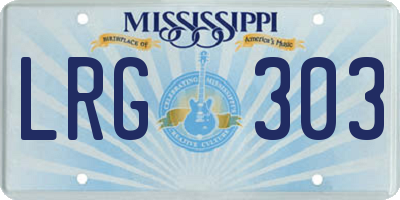 MS license plate LRG303