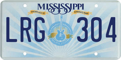 MS license plate LRG304