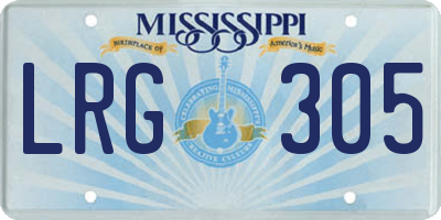 MS license plate LRG305