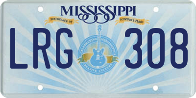 MS license plate LRG308