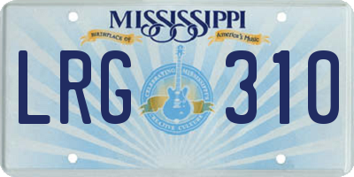 MS license plate LRG310