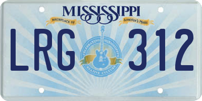 MS license plate LRG312
