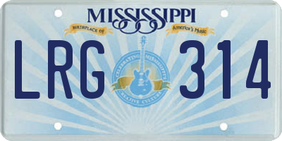 MS license plate LRG314