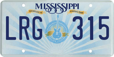 MS license plate LRG315
