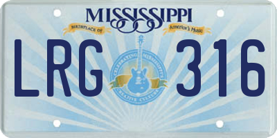 MS license plate LRG316
