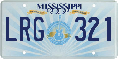 MS license plate LRG321