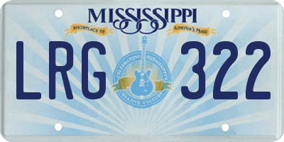 MS license plate LRG322