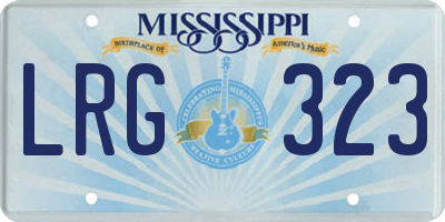 MS license plate LRG323
