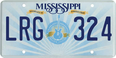 MS license plate LRG324