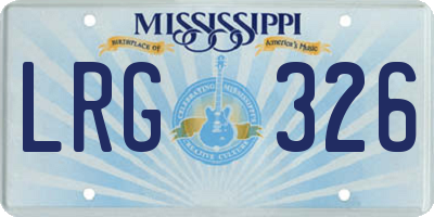 MS license plate LRG326