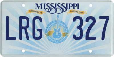 MS license plate LRG327