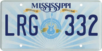 MS license plate LRG332