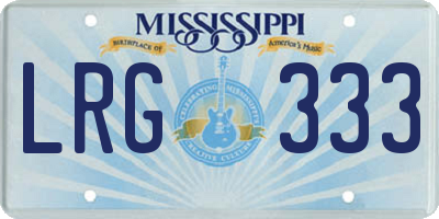 MS license plate LRG333