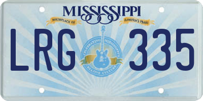 MS license plate LRG335