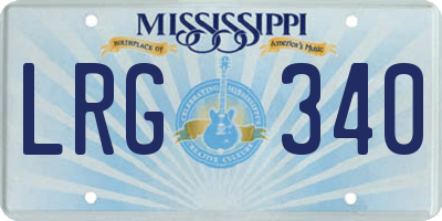 MS license plate LRG340