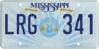 MS license plate LRG341