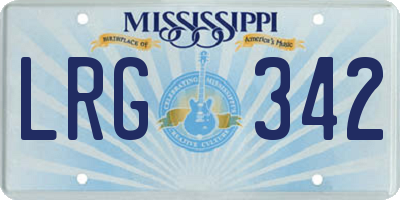 MS license plate LRG342