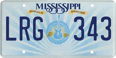 MS license plate LRG343