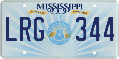 MS license plate LRG344