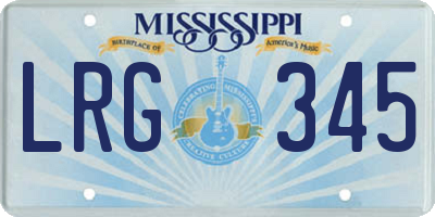 MS license plate LRG345