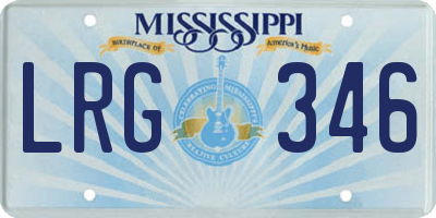 MS license plate LRG346