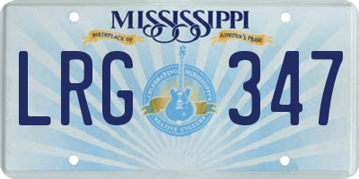 MS license plate LRG347