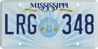 MS license plate LRG348