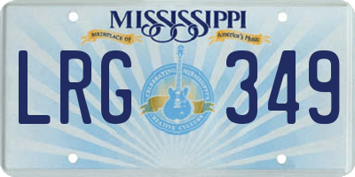 MS license plate LRG349