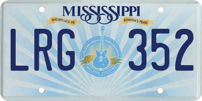 MS license plate LRG352