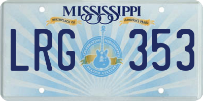 MS license plate LRG353
