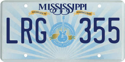 MS license plate LRG355