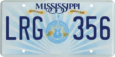 MS license plate LRG356