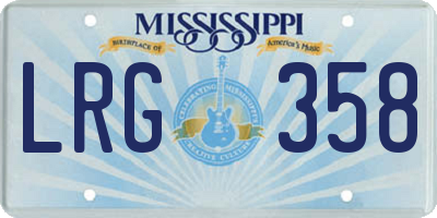 MS license plate LRG358