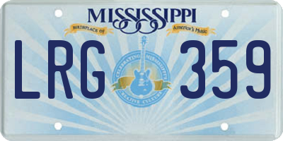 MS license plate LRG359