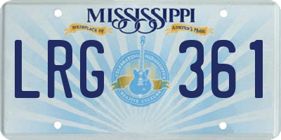 MS license plate LRG361