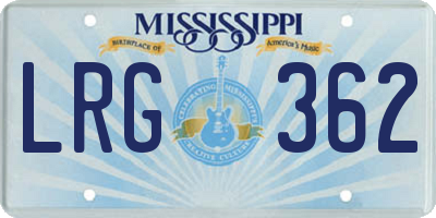 MS license plate LRG362