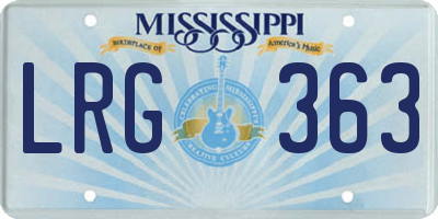 MS license plate LRG363