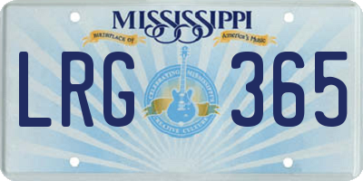 MS license plate LRG365